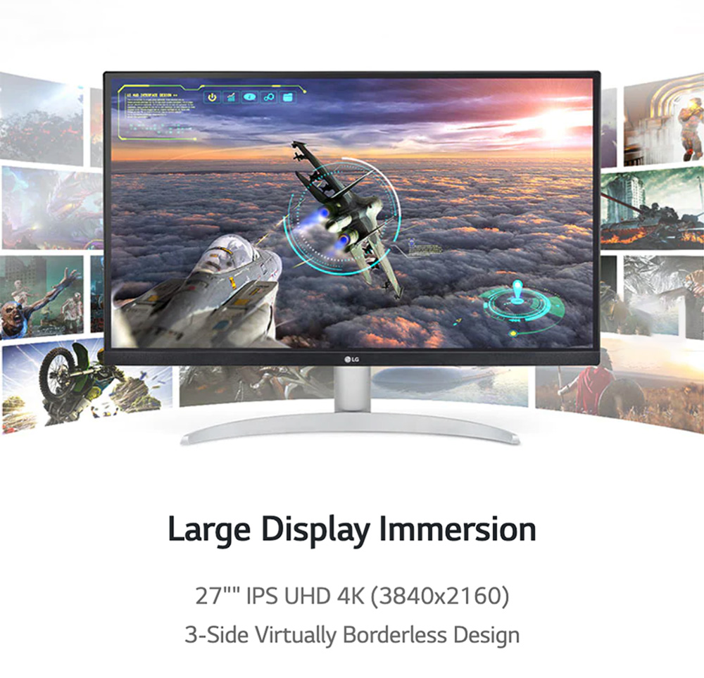 LG 27UP600 Monitor, 27 / 5ms / 4K UHD 3840x2160, IPS, HDMI / DP, Audio, 3 Years Warranty