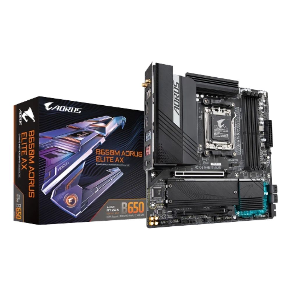 Gigabyte AMD AM5 B650M AORUS Elite AX mATX Motherboard