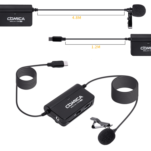 Comica CVM-SIG.LAV V05 Multi-Functional Single Lavalier Microphone [USB-C/For Devices with USB-C Interface]