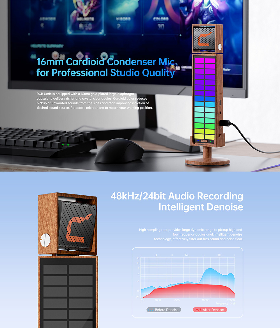 Comica RGBUMIC Cardioid Condenser USB RGB Microphone (1 Year Warranty)
