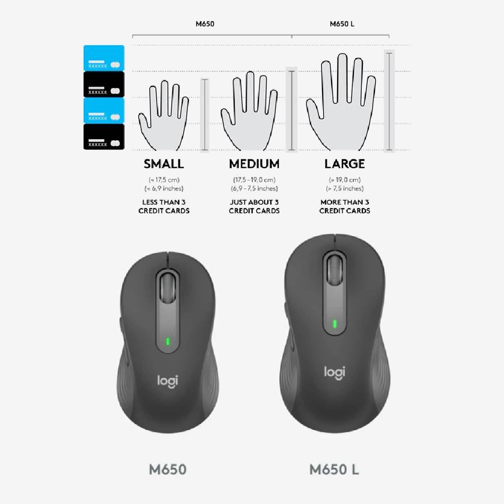 Logitech Signature M650 Wireless Bluetooth Silent Mouse | Multi-Device Compatibility