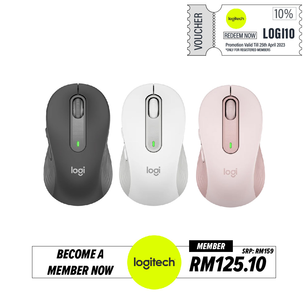 Logitech Signature M650 Wireless Bluetooth Silent Mouse | Multi-Device Compatibility