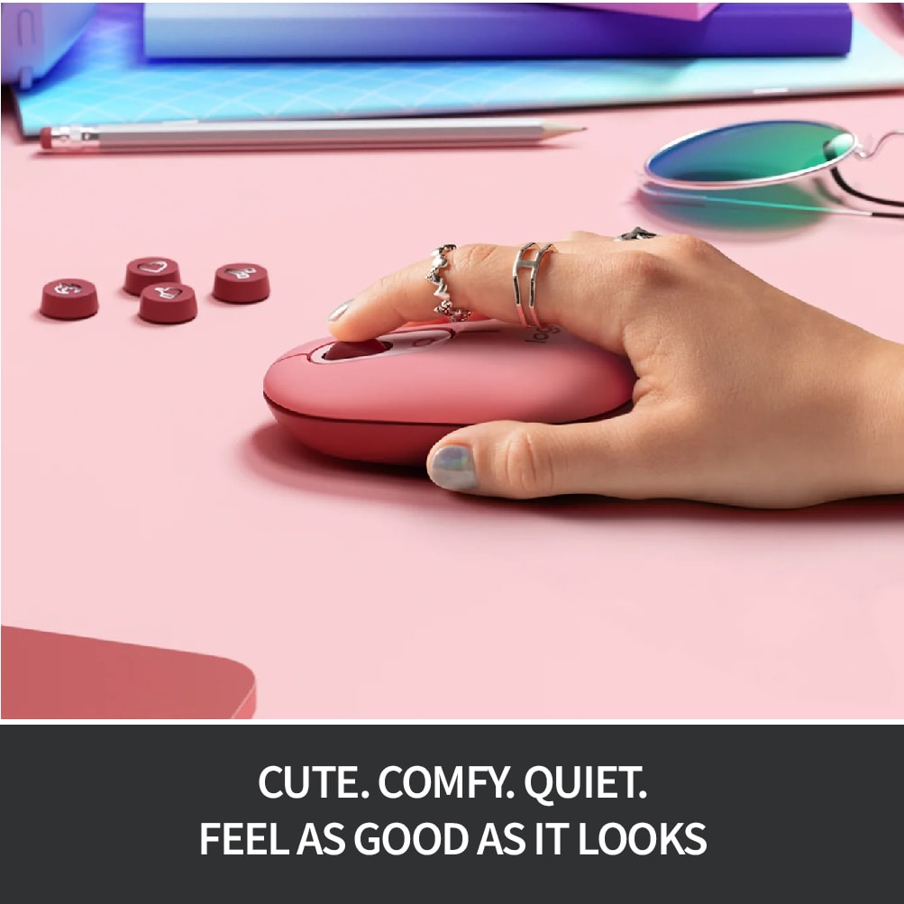 Logitech POP Mouse Wireless Customisable Emojis | SilentTouch | Bluetooth USB Multi-device