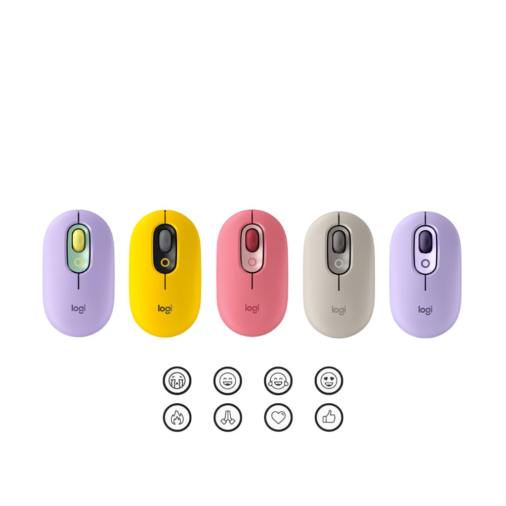 Logitech POP Mouse Wireless Customisable Emojis | SilentTouch | Bluetooth USB Multi-device