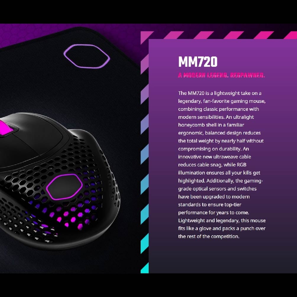 Cooler Master MM720 Superlight Wired RGB Gaming Mouse