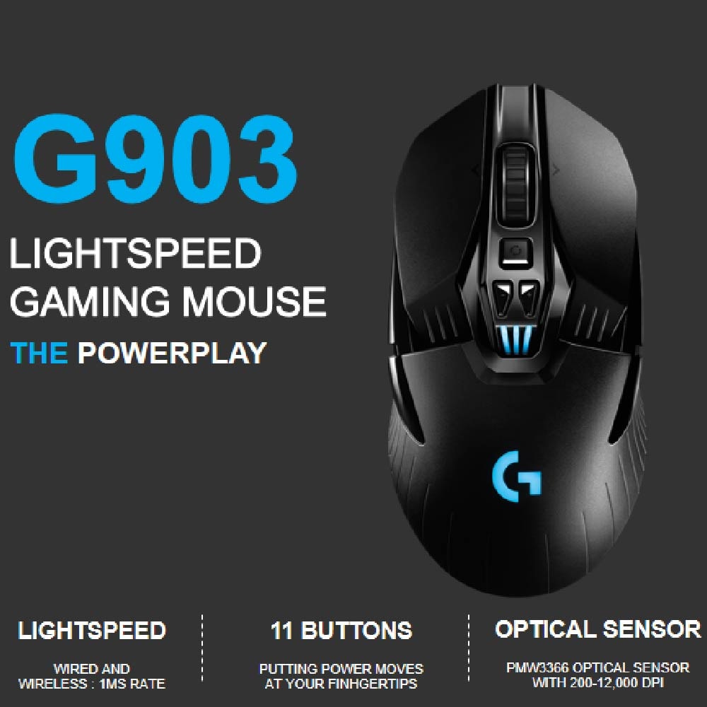 Logitech G903 Lightspeed Gaming Mouse - Hero 16K Sensor