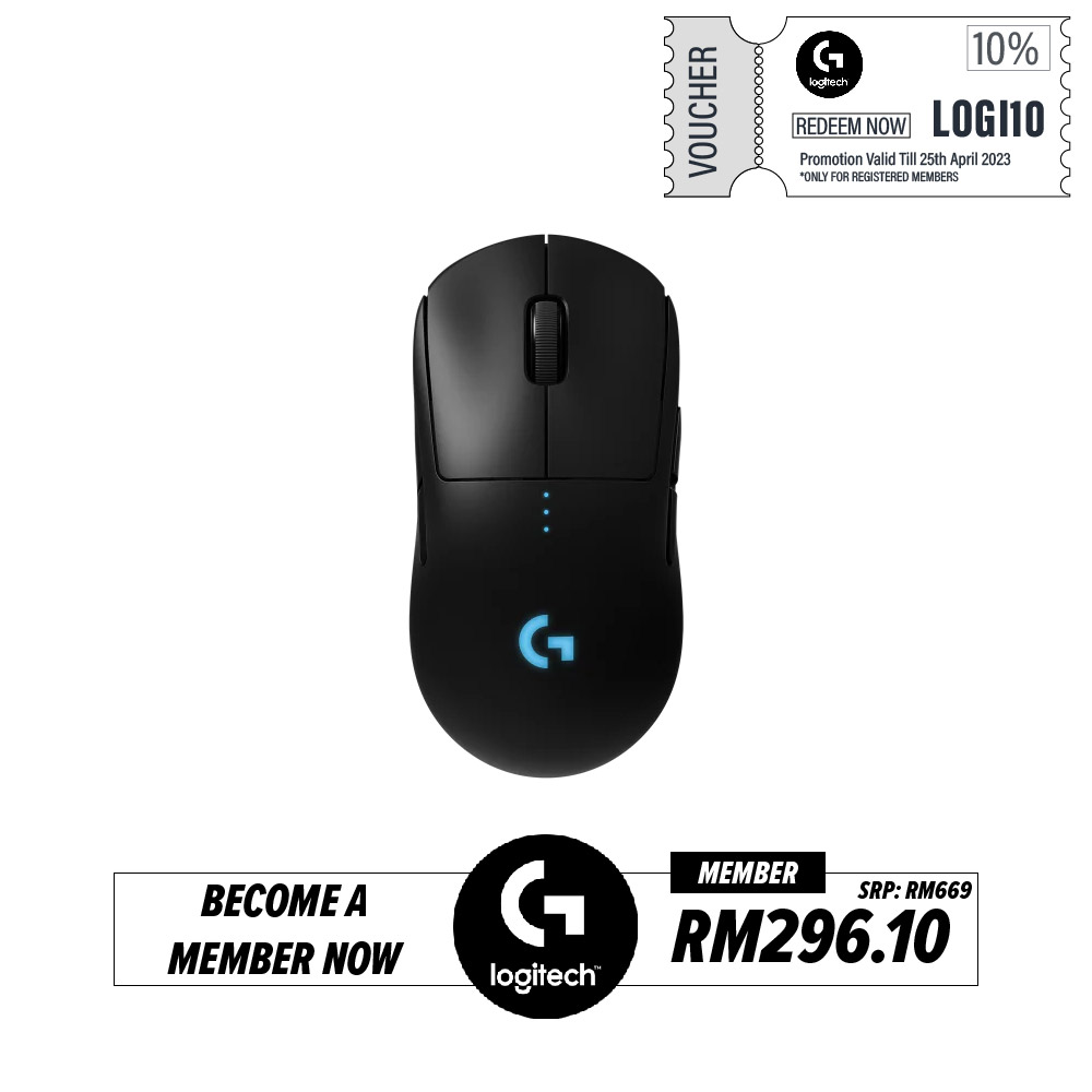 Logitech G PRO Lightspeed Wireless Gaming Mouse HERO Sensor 25K