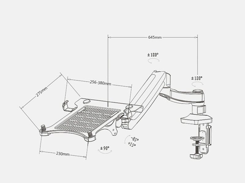 LOCTEK D5F2 / D5F (10-27” Inch + 10-17.3” Inch) Dual Arm Monitor Laptop Mount Bracket / Single Laptop Arm Stand