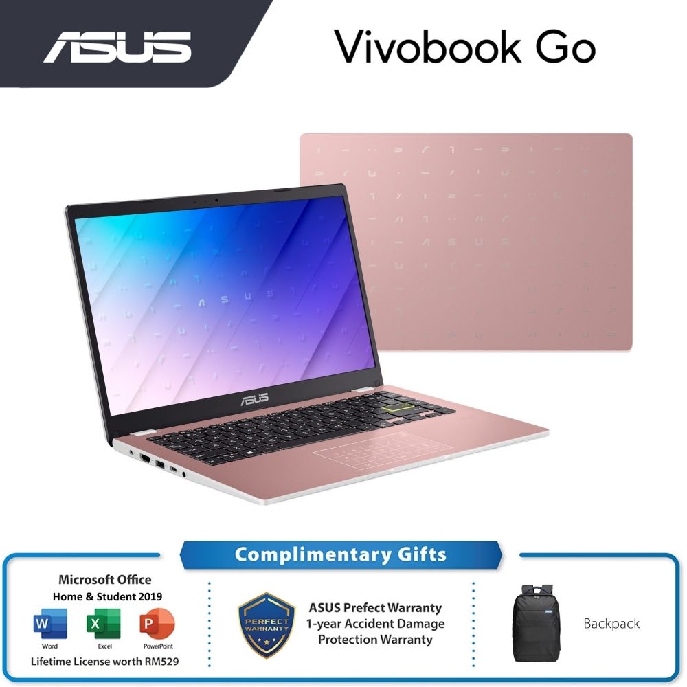 ASUS VivoBook Go E410K (Blue/White/Pink) Laptop | Intel Celeron N4500 | 8GB RAM 256GB SSD | 14