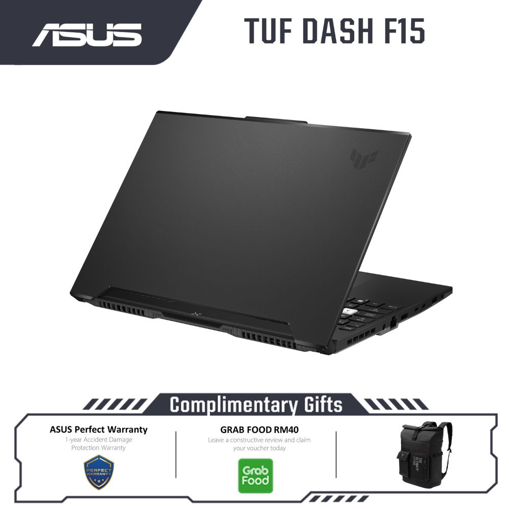 ASUS TUF Dash F15 FX517Z-CHN112W OFF BLACK LAPTOP | i5-12450H | 8GB RAM 512GB SSD | 15.6'' FHD | RTX™3050 | W11 | BAG