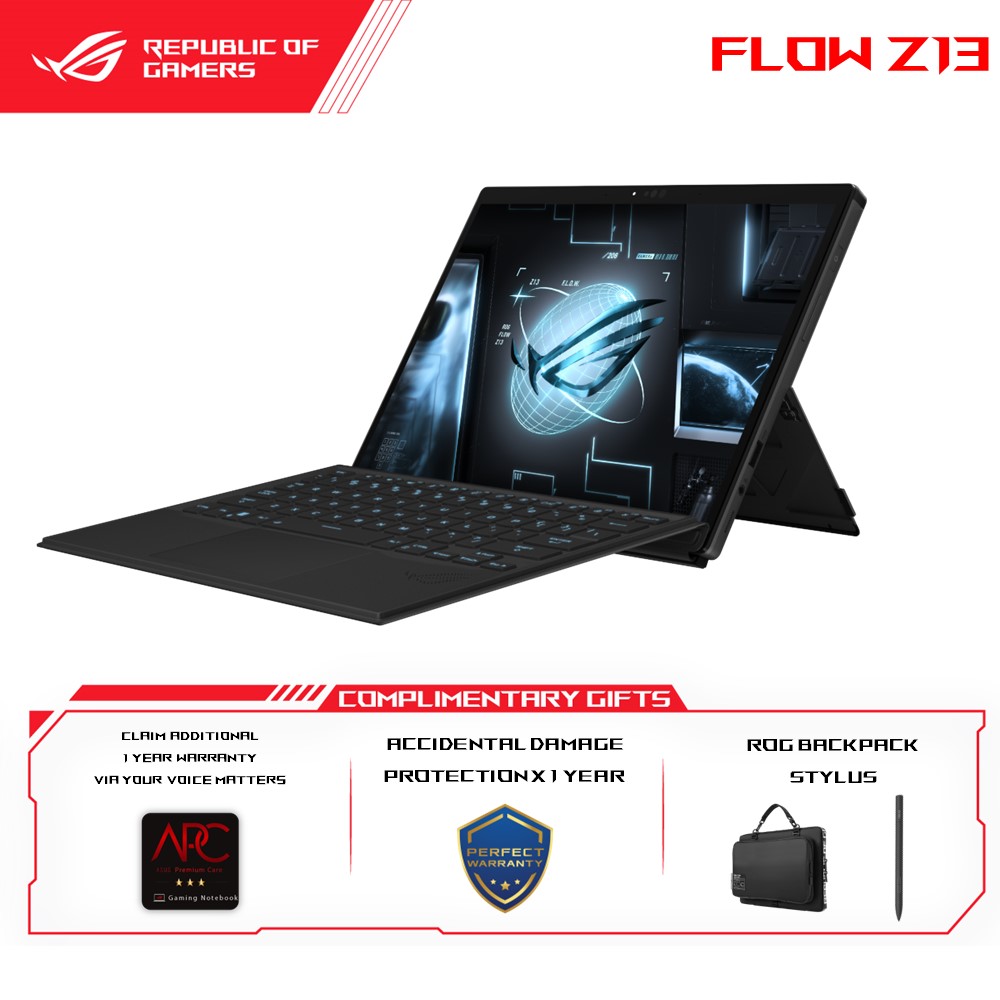Asus ROG FLOW Z13 2023 GZ301V-UMU004W 2 in 1 Laptop | i9-13900H | 16GB RAM 1TB SSD | 13.4''WQXGA 165Hz | RTX4050 | Win11 | 2Y Warranty