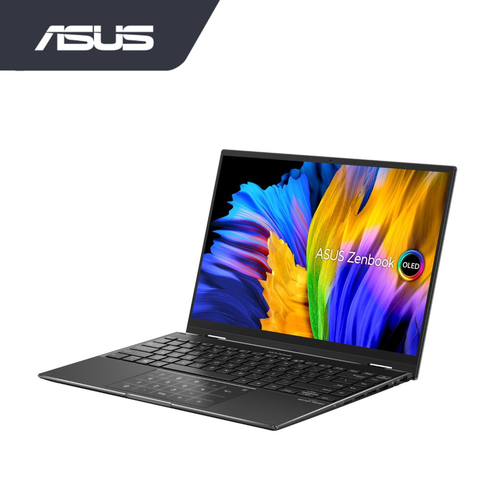Asus Zenbook Flip 14 OLED UN5401Q-AKN095WS Jade Black Laptop | Ryzen™ 7 | 16GB RAM 512GB SSD | 14" Touch 2.8K | AMD Share | W11 | MS OFFICE+Sleeve+USB-A to RJ45 Lan
