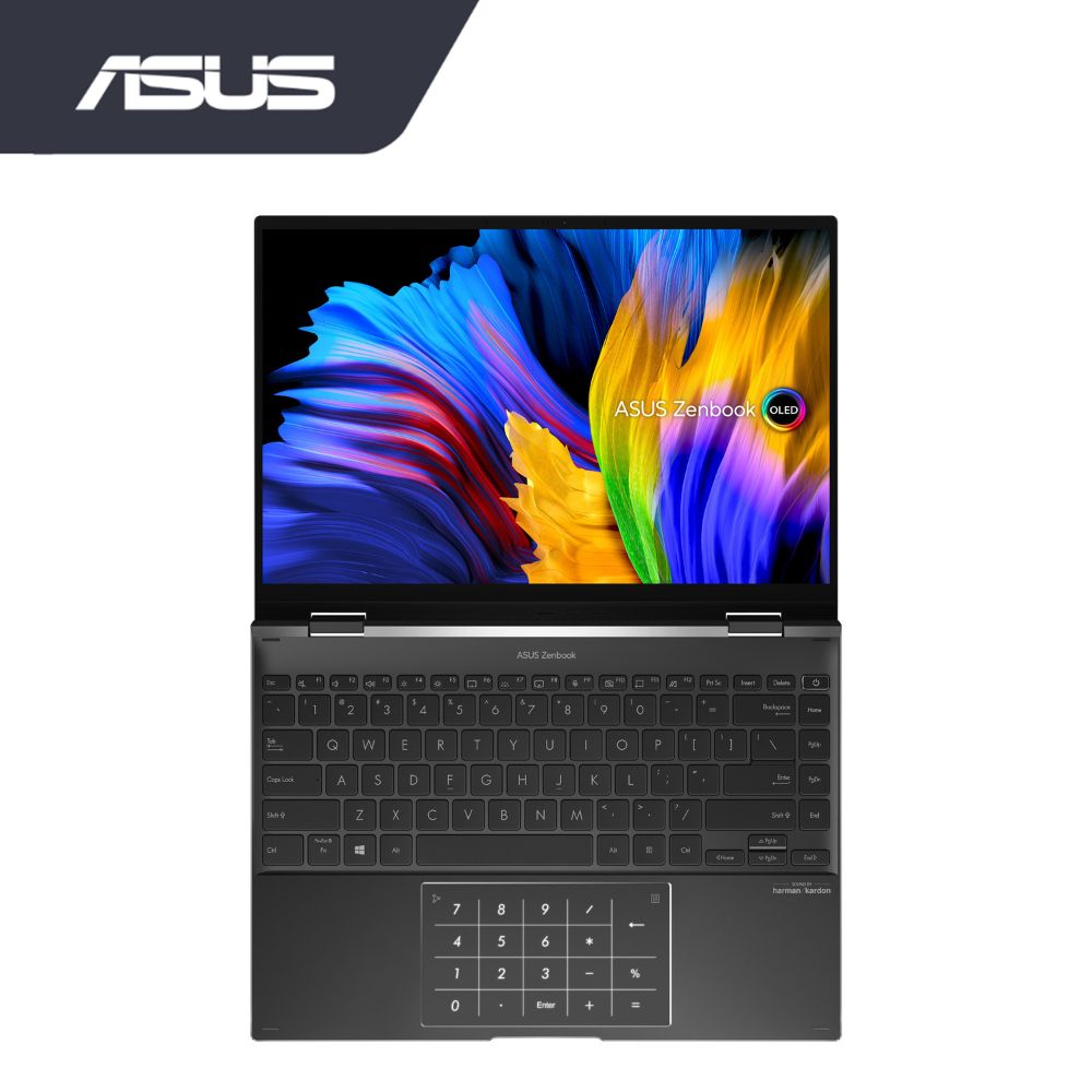 Asus Zenbook Flip 14 OLED UN5401Q-AKN095WS Jade Black Laptop | Ryzen™ 7 | 16GB RAM 512GB SSD | 14" Touch 2.8K | AMD Share | W11 | MS OFFICE+Sleeve+USB-A to RJ45 Lan