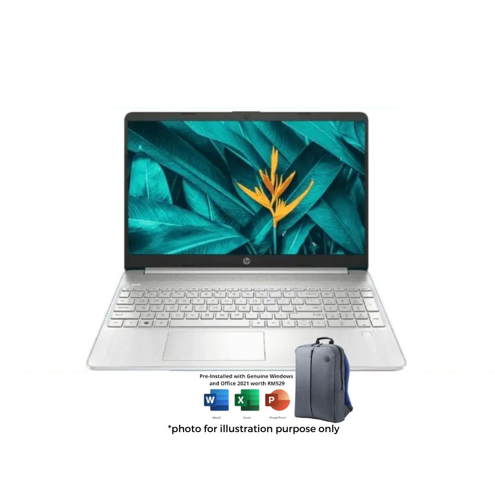 HP 14s-dq2513TU Natural Silver Laptop | i7-1165G7 | 8GB RAM 512GB SSD | 14" FHD | W10 | 2 Years Warranty | MS OFFICE+BAG