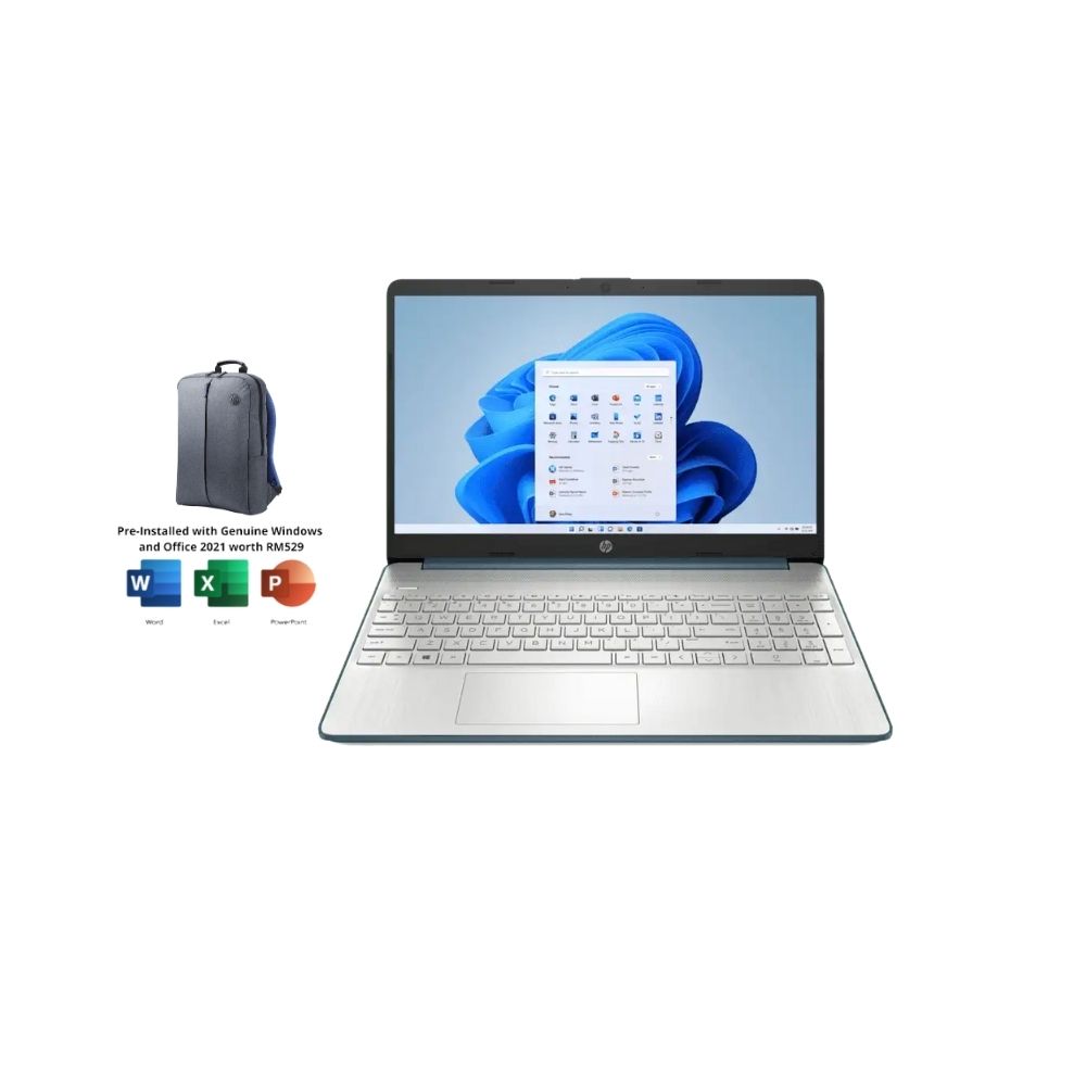 HP 15s-eq2195AU / eq2196AU/ eq2197AU Laptop | AMD Ryzen 3 5300U | 8GB RAM 512GB SSD | 15.6" FHD | W11 | MS OFFICE + BAG