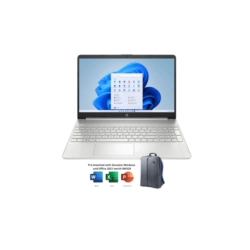 HP 15s-eq3061AU / eq3062AU / eq3063AU Laptop | AMD Ryzen 5-5625U | 8GB RAM 512GB SSD | 15.6" FHD | W11 | MS OFFICE + BAG