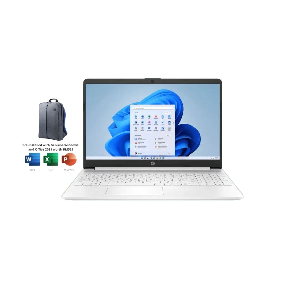 HP 15s-fq2681TU / fq2682TU / fq2683TU Laptop | i3-1115G4 | 8GB RAM 512GB SSD | 15.6" FHD | W11 | MS OFFICE + BAG