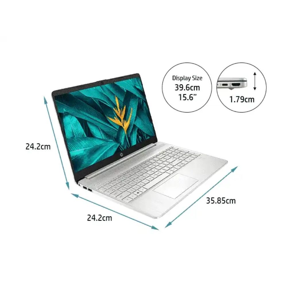 HP 15s-fq5115TU Silver 6P6Q6PA Laptop | i5-1235U | 8GB RAM 512GB SSD | 15.6" FHD | Intel Iris Xe | W11 | MS OFFICE + BAG