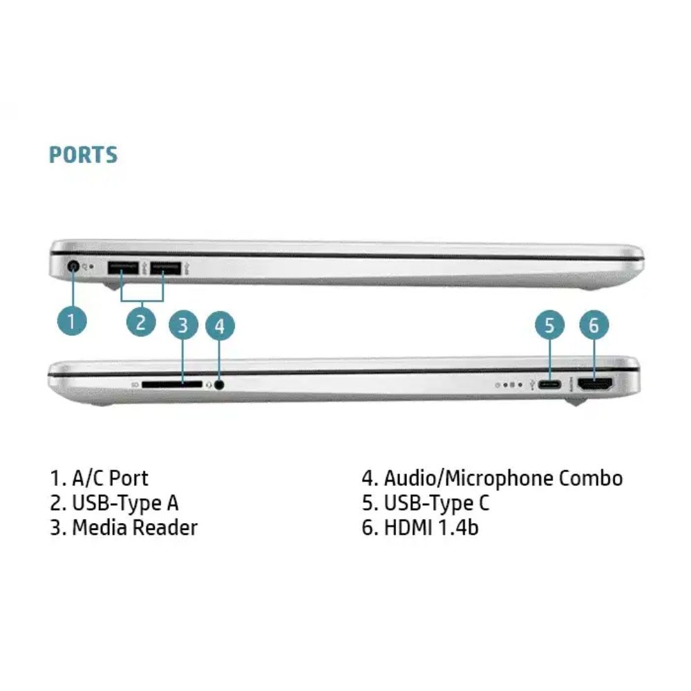 HP 15s-fq5115TU Silver 6P6Q6PA Laptop | i5-1235U | 8GB RAM 512GB SSD | 15.6" FHD | Intel Iris Xe | W11 | MS OFFICE + BAG