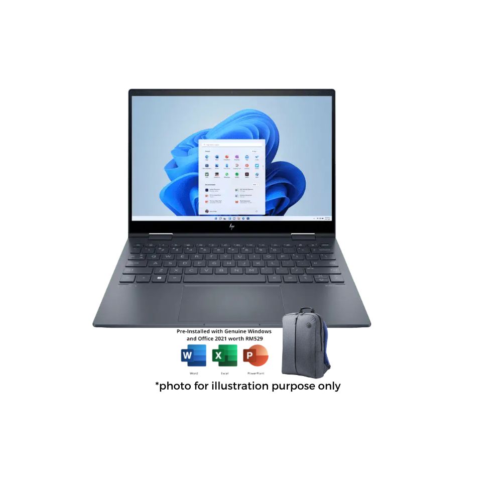 HP Envy X360 13-bf0003TU 6L7R6PA Blue Laptop | i7-1250U |16GB RAM 512GB SSD | 13.3" 2.8K OLED Touch | Intel Iris Xe | W11 | MS OFFICE+PEN+HP Elite USB C Hub+BAG