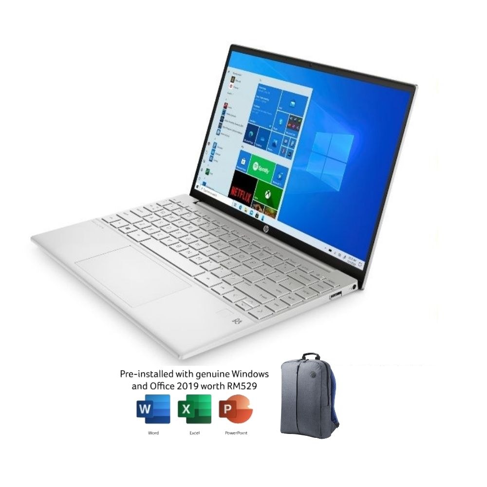 HP Pavilion 13 Laptop | AMD Ryzen 5-5600U | 8GB RAM 512GB SSD | 13.3" WUXGA | W10 | MS Office + Bag