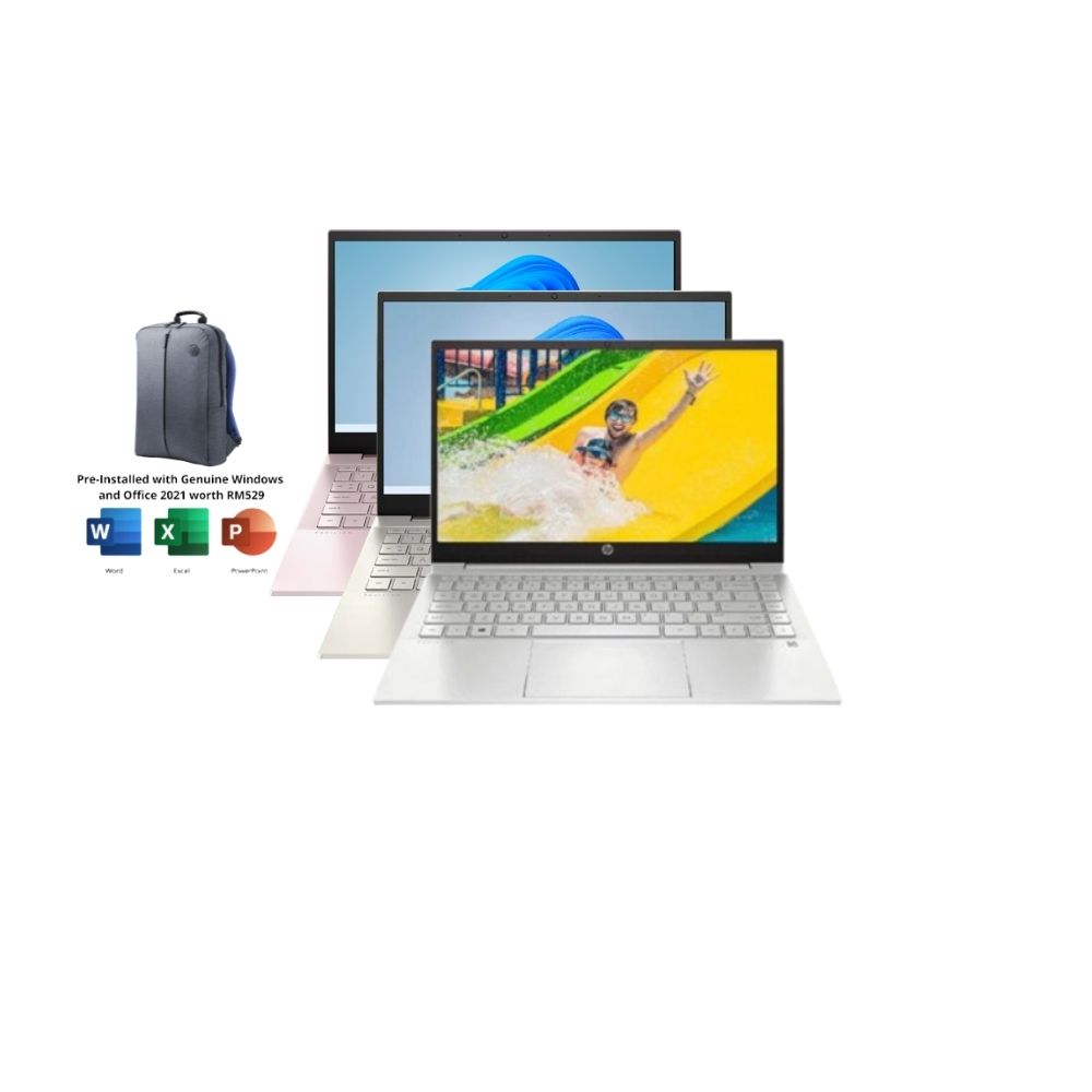 HP Pavilion 14 ( Gold / Pink / Silver ) | Laptop | i5-1235U | 8GB RAM 512GB SSD | 14" FHD | W11 | MS OFFICE + BAG