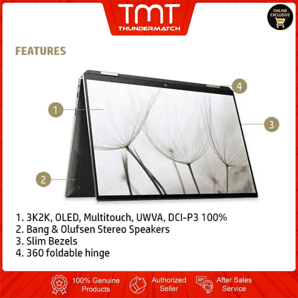 HP Spectre X360 14-ea1021TU 58G08PA Laptop | i7-1195G7 | 16GB RAM 1TB SSD | 13.5" 3K2K OLED Touch | W11 | MS OFFICE+SLEEVE