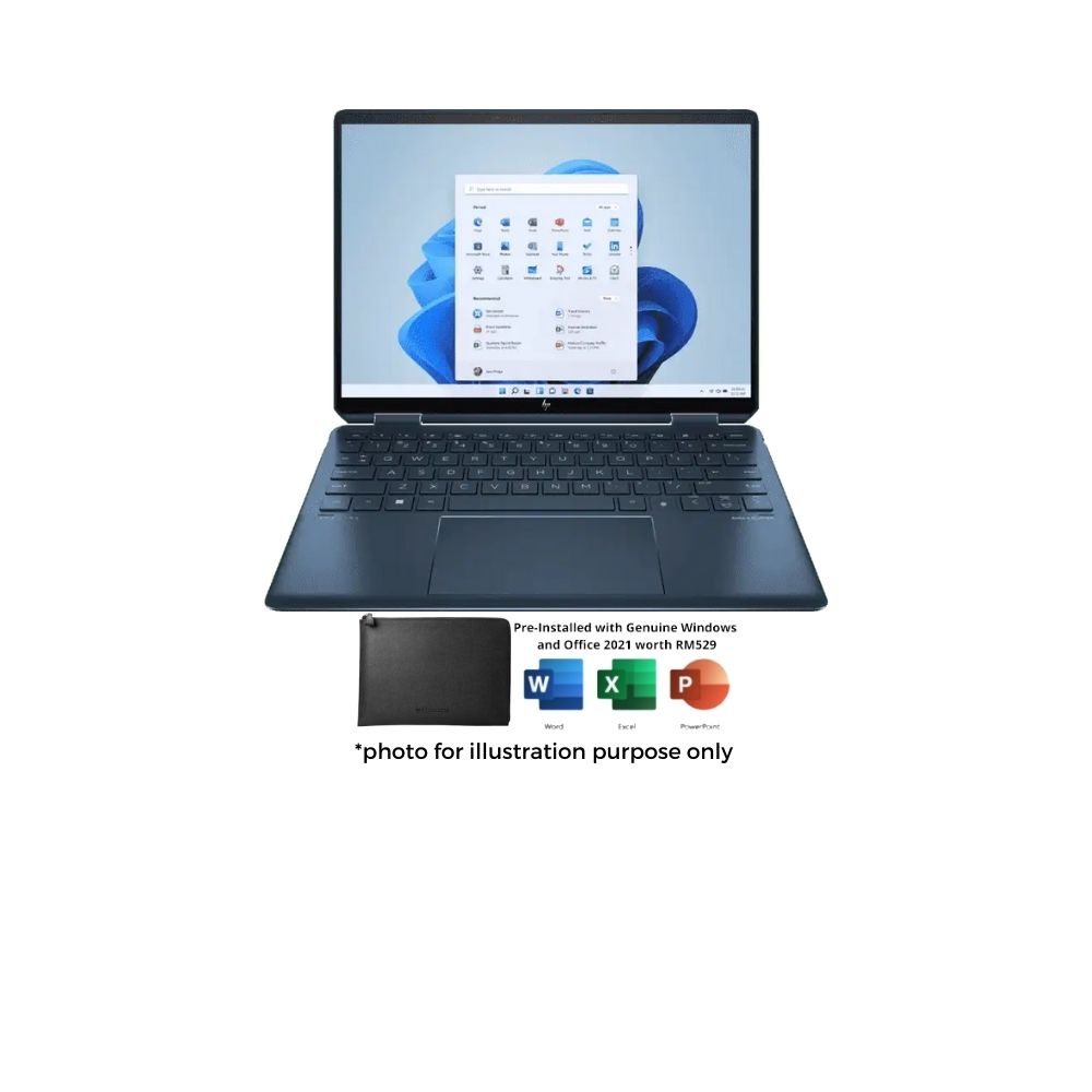 HP Spectre X360 14-ef0001TU Laptop | i7-1255U | 16GB RAM 1TB SSD | 13.5" WUXGA | Intel Iris Xe | W11 | 2Y Warranty | MS OFFICE+BAG