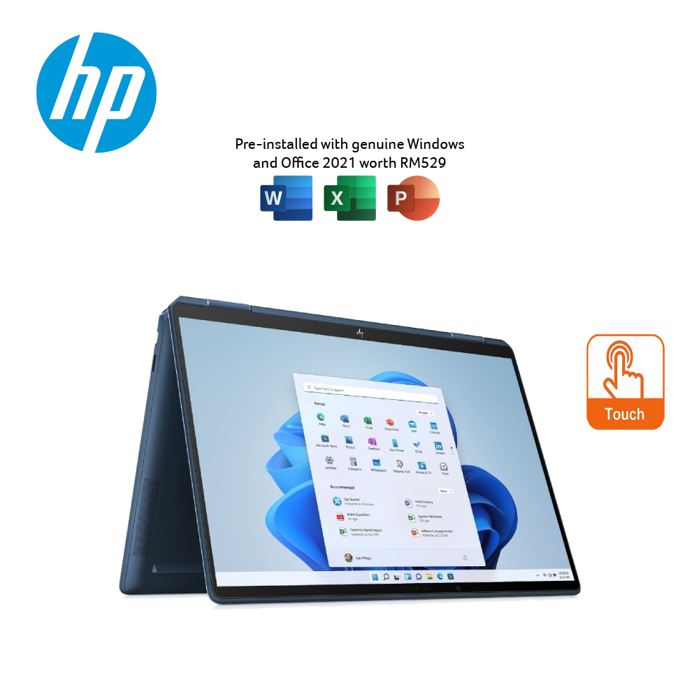 HP Spectre x360 14-ef2016TU 2 in 1 Laptop | i7-1355U | 16GB RAM 1TB SSD | 13.5"WUXGA(1920x1280) | Intel Iris Xe | MS Office H&S 2021+Win 11 | 2Y Warranty