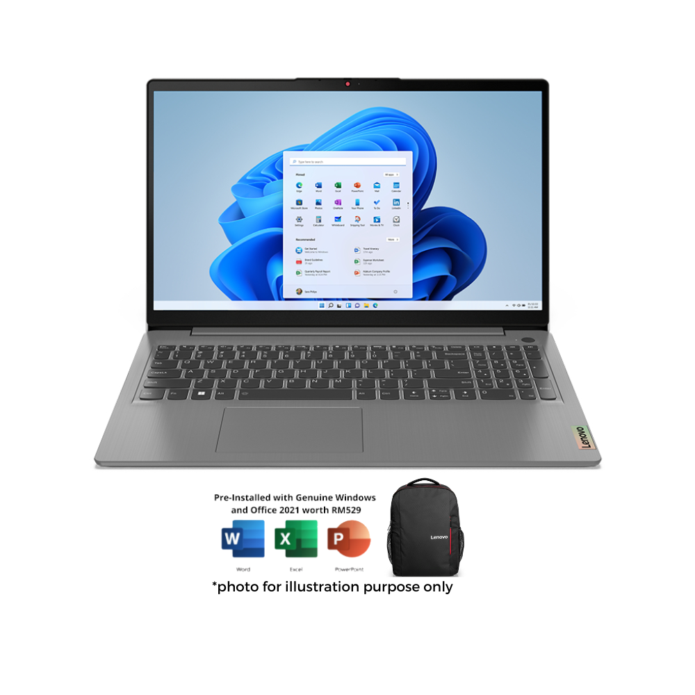 Lenovo IdeaPad 3 15IAU7 82RK00FVMJ Laptop | i7-1255U | 8GB Ram 512GB SSD | 15.6"FHD | MS Office Win 11 | 2 Y Warranty
