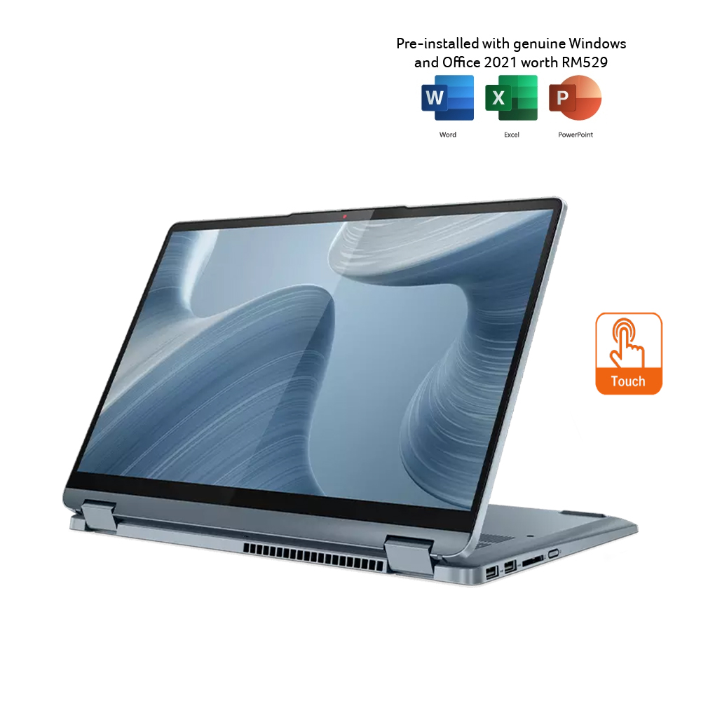 Lenovo IdeaPad Flex 5 14ABR | Ryzen 5 7530 | 8GB&512GB SSD | 14" WUXGA Touch | AMD Radeon | Office + Win11 | 2Y Warranty