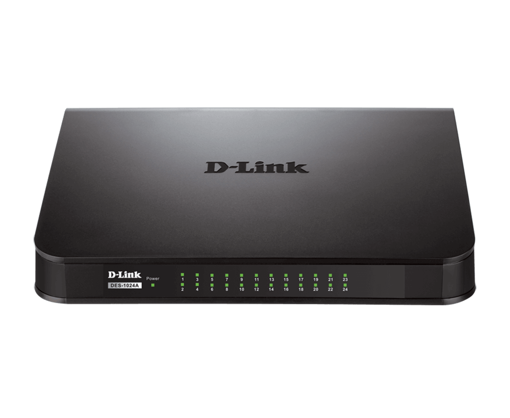 DES-1024A Unmanaged Ethernet Switch - 24 Ports/10/100Mbps/Plastic Case