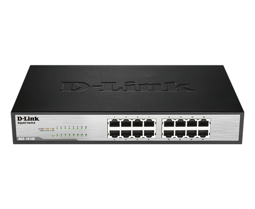 D-Link DGS-1016C /6 Port Gigabit Unmanaged Switch (Metal Case &amp; Rackmount) (3 Years Warranty)