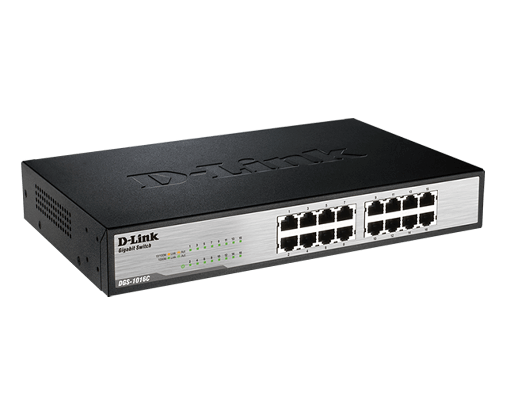 D-Link DGS-1016C /6 Port Gigabit Unmanaged Switch (Metal Case &amp; Rackmount) (3 Years Warranty)