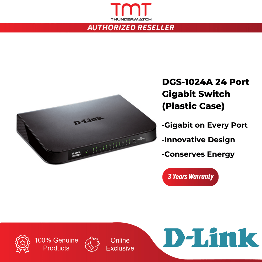 D-Link DGS-1024A 24 Port Gigabit Switch (Plastic Case) (3 Years Warranty)