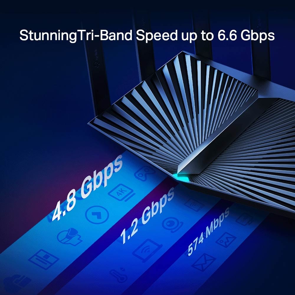 TP-Link Archer AX90 AX6600 Tri-Band Gigabit Wireless Wi-Fi 6 Router