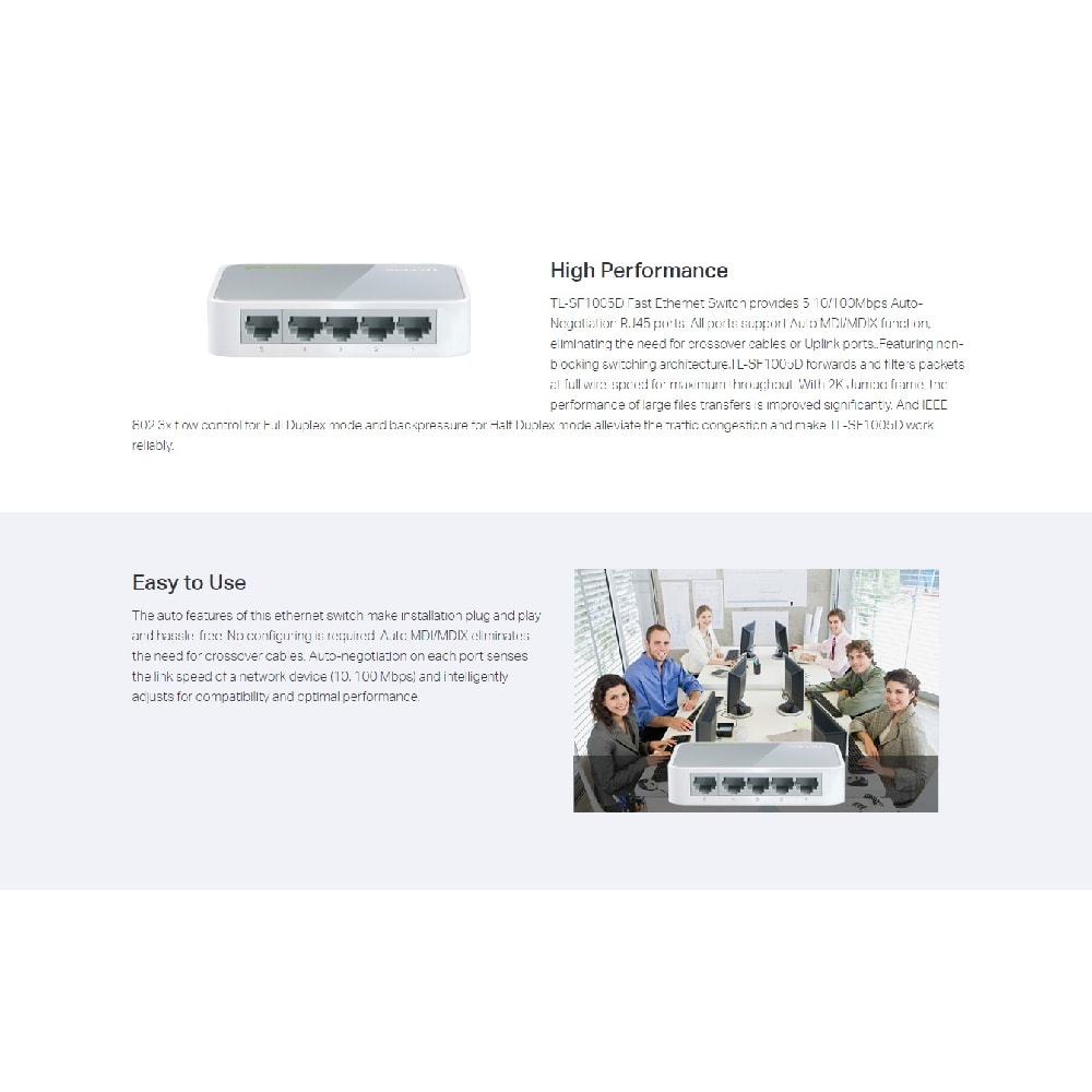 TP-Link TL-SF1005D 5-Port 10/100Mbps Desktop Switch