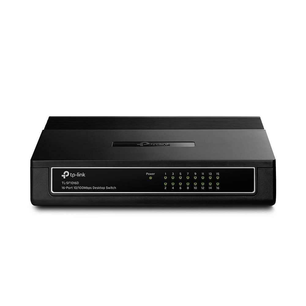 TP-Link TL-SF1016D Unmanaged Switch - 16 Ports / 10 to 100Mbps / Plastic Case / 3 Years Warranty