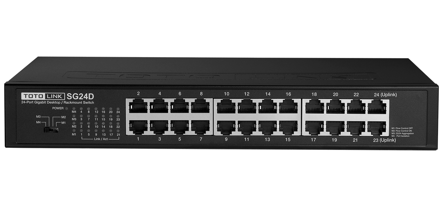 Totolink Switch SG24D 24-Port Gigabit LAN 10/100/1000Mbps Network Rackmount (3 Years Warranty)