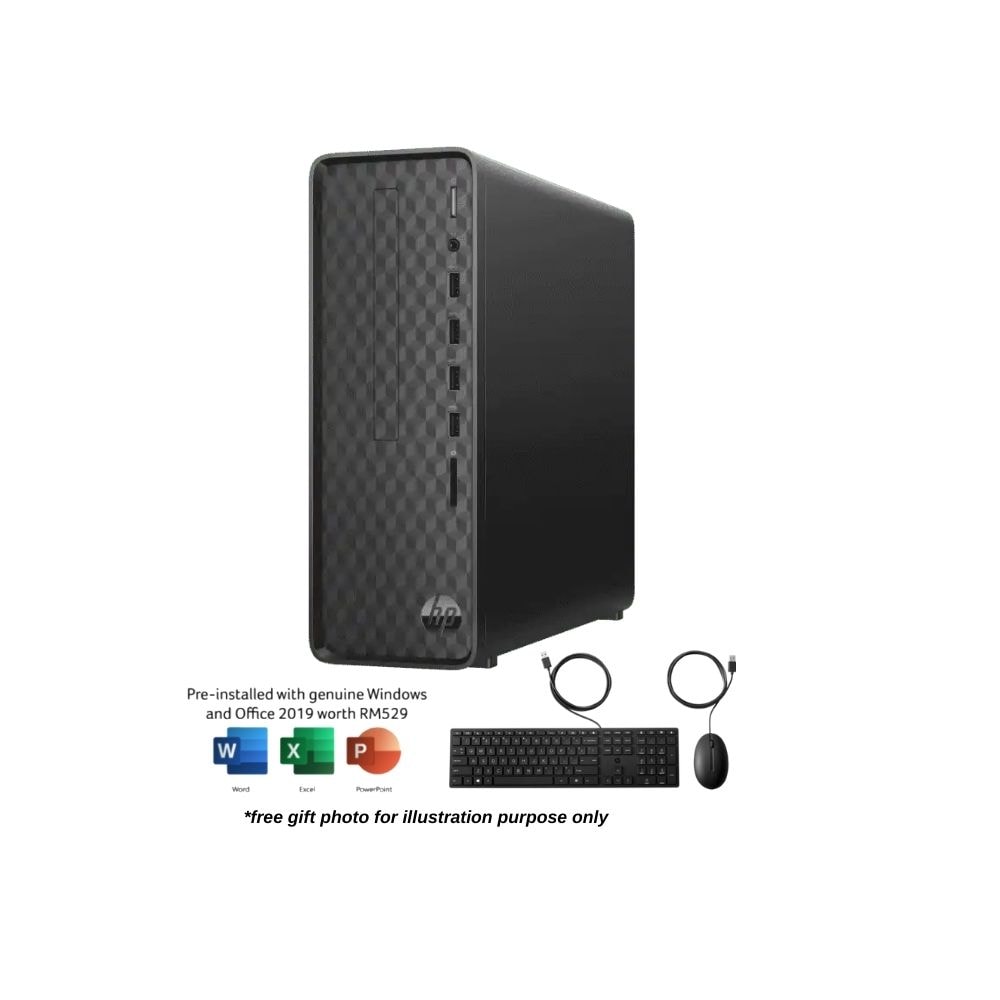 HP Slim S01aF0003d Jet Black 5R9W7PA Desktop AMD Ryzen 3 3250U 4GB