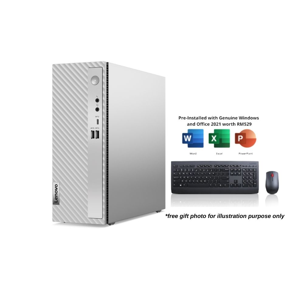Lenovo IdeaCentre 3 07IAB7 90SM0012MI Desktop | i3-12100 | 8GB RAM 256GB SSD | W11 | MS OFFICE + Wired KB MSE