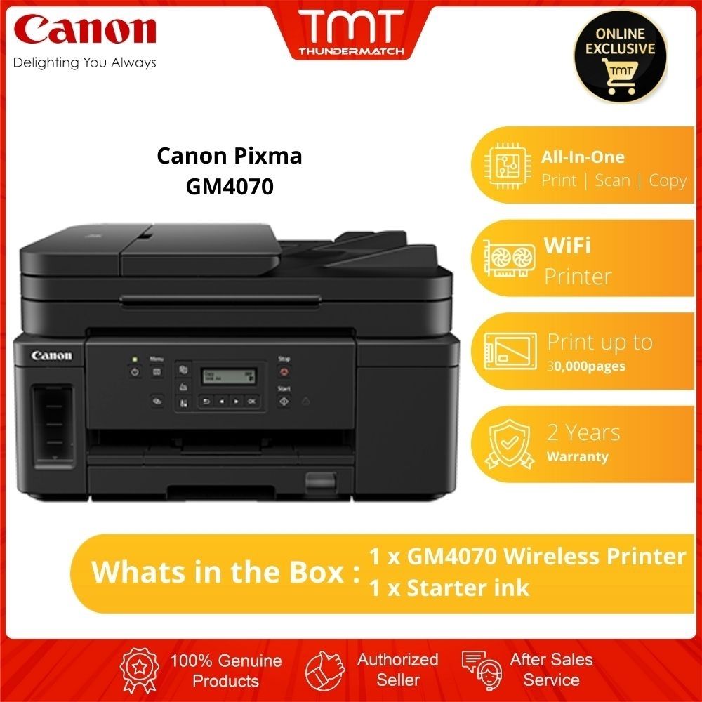 Canon Pixma GM4070 A4 Ink Efficient All In One Wireleess Printer (Print|Scan|Copy) | 2 years warranty/ 30,000pages
