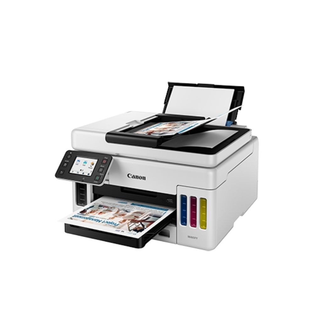 Canon Maxify GX6070 A4 Printer Auto Duplex Print, Scan, Copy | 2.7"Touch LCD | Wireless, Lan, USB | ADF Single Cassetes