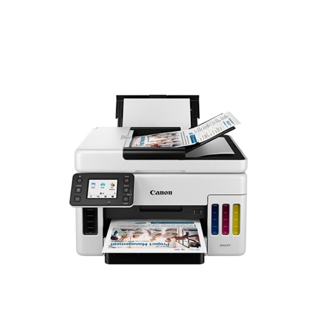 Canon Maxify GX6070 A4 Printer Auto Duplex Print, Scan, Copy | 2.7"Touch LCD | Wireless, Lan, USB | ADF Single Cassetes