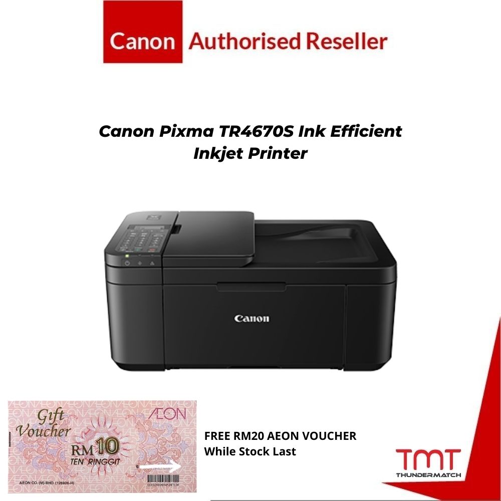 Canon Pixma TR4670S Ink Efficient Inkjet Printer | Print,Scan,Copy,Fax | Wifi, Duplex, ADF | 1 Year Warranty + FREE RM20 AEON VOUCHER WHILE STOCK LAST