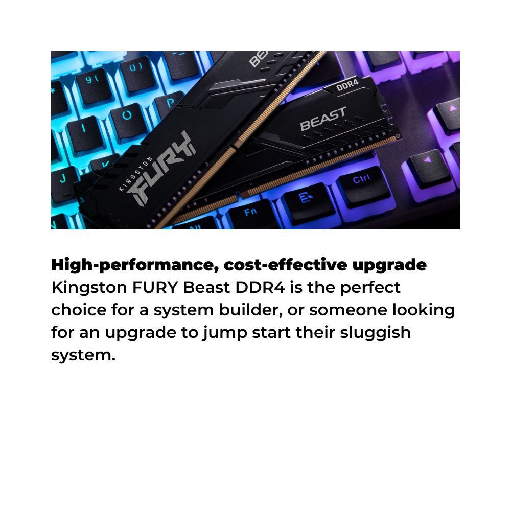 【NO BOX】Kingston Fury Beast DDR4 Desktop Ram Kit of 2