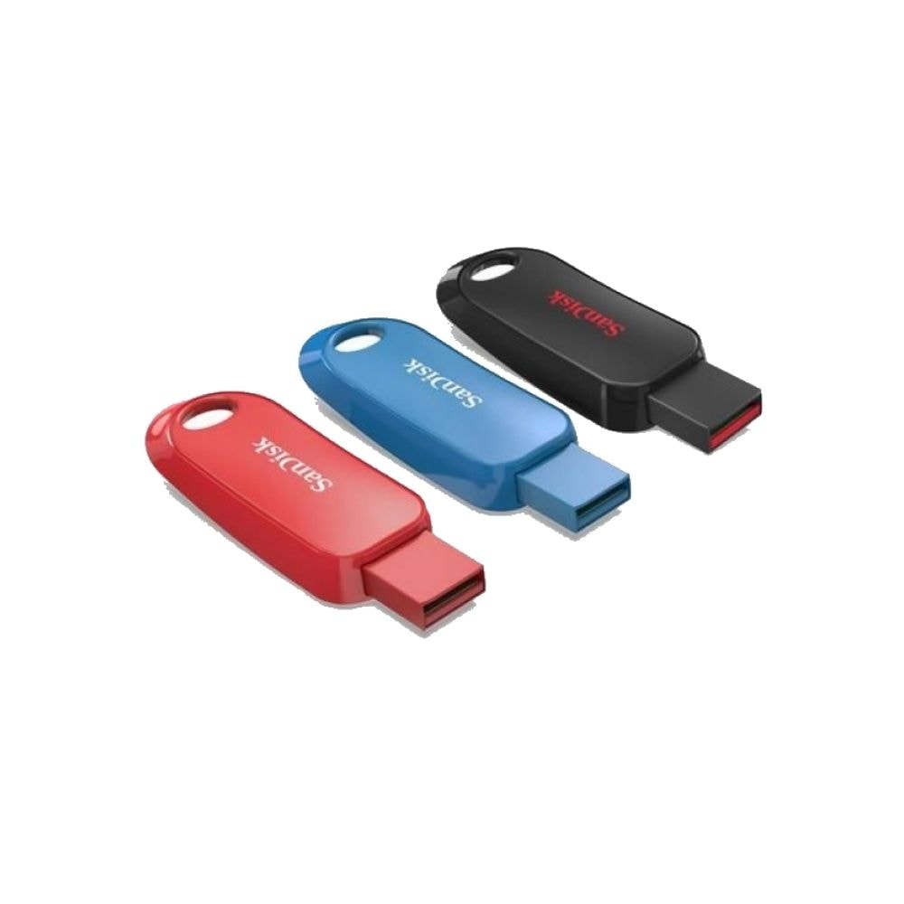 TMT SanDisk Cruzer CZ62 Snap USB2.0 Flash Drive | 16GB /32GB /64GB /128GB | BLACK /BLUE /RED | SDCZ62