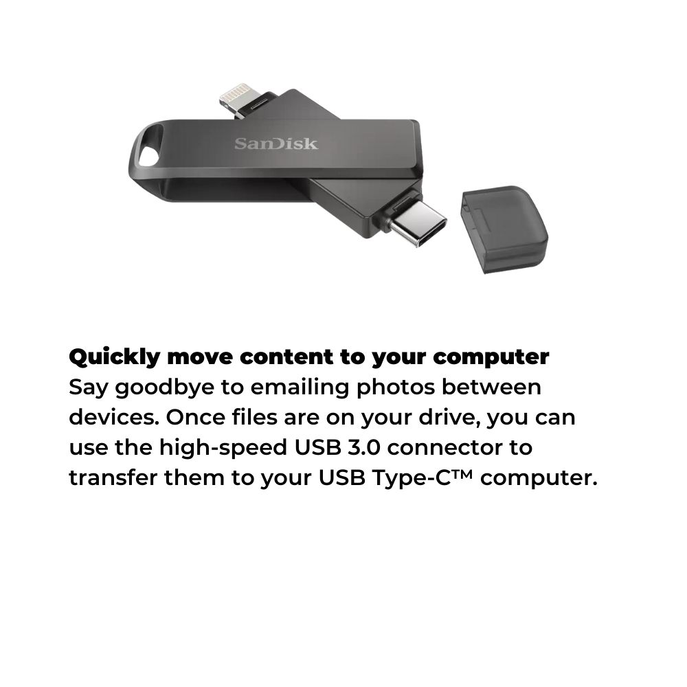 SanDisk iXpand IX70N OTG USB 3.2 Lightning Flash Drive