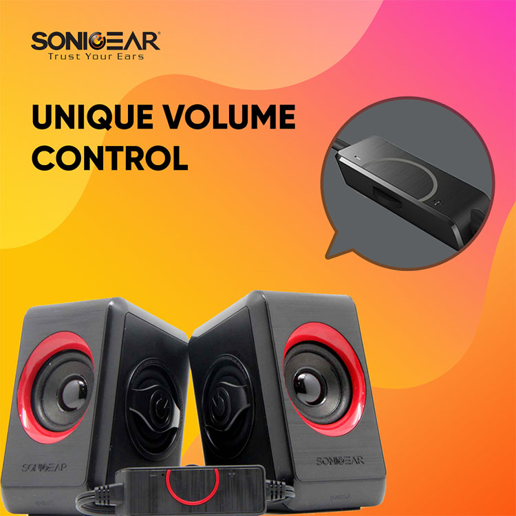 SonicGear Quatro 2 USB Speakers 2.0 Super Loud | Quad Passive Brush Design Panel