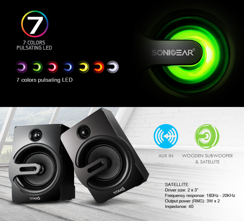 SonicGear Titan 5 BTMI Bluetooth Speakers with 4-Inch Bass Driver